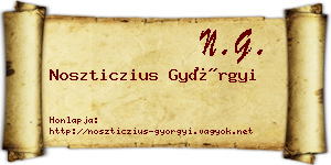 Noszticzius Györgyi névjegykártya