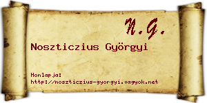 Noszticzius Györgyi névjegykártya